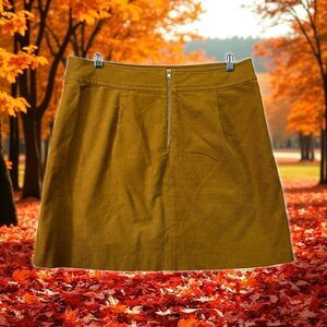 Sz 8 J.Crew Mercantile Mustard Corduroy Mini Skirt Size 8 A-Line Fall Style